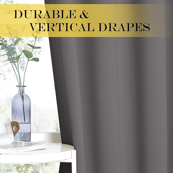 NICETOWN Grey Blackout Curtain 84 inches Long - Image 6
