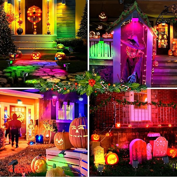 Solar Spot Lights Outdoor Color Changing, Christmas Landscape Spotlights - Image 9