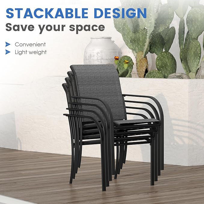 VICLLAX Patio Set for 2, Outdoor Dining Set Includes 28" Small Outdoor Table - Image 6