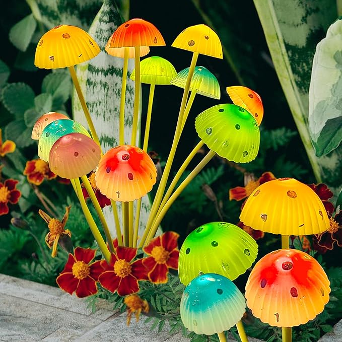 Solar Garden Lights Decorative, 2 Pack 24LED Solar Powered Mushroom Lights - Image 8