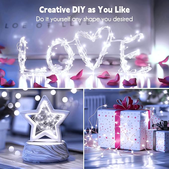 Fairy Lights Plug in, 66Feet 200LEDs Pure White String Lights, Waterproof - Image 5