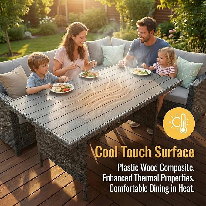 Wisteria Lane 7 Piece Patio Furniture Set, High Curved Back Wicker Patio - Image 5