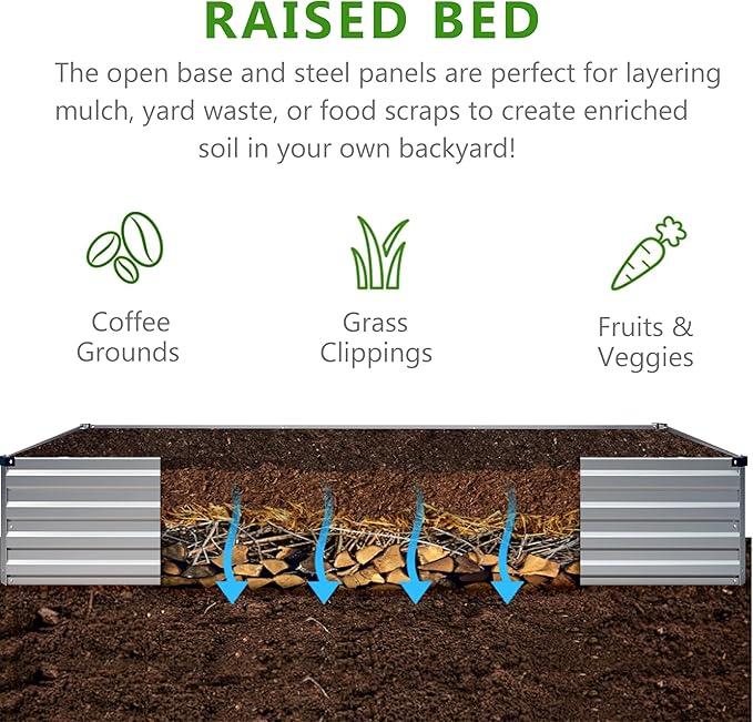 2PCS 9x3x1ft Galvanized Raised Garden Bed Kit, Metal Planter Box - Image 3