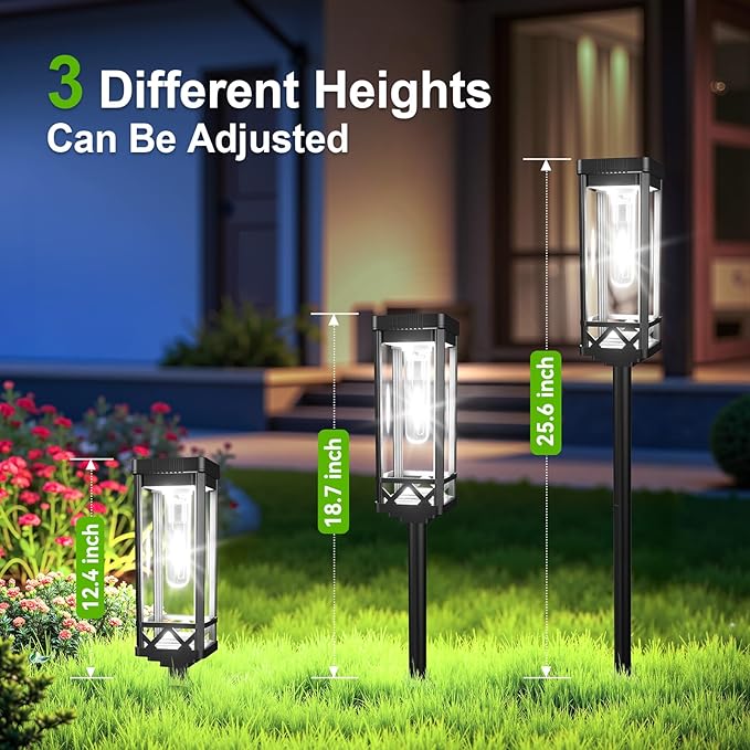 KOOPER Taller Solar Pathway Lights Outdoor, 6 Pack Upgraded Brighter Solar - Image 5