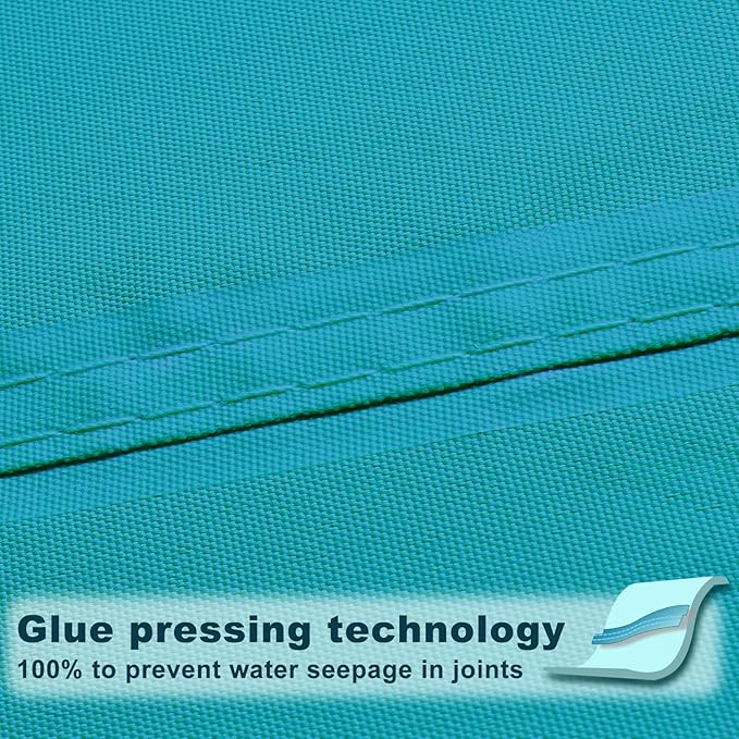 SUNNY GUARD Waterproof Sun Shade Sail 9'x9'x9' Turquoise Blue Triangle UV Block - Image 3