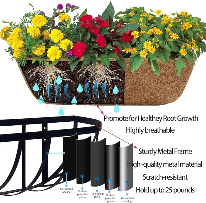2 Pack 24" Railing Planter Window Box - Image 7
