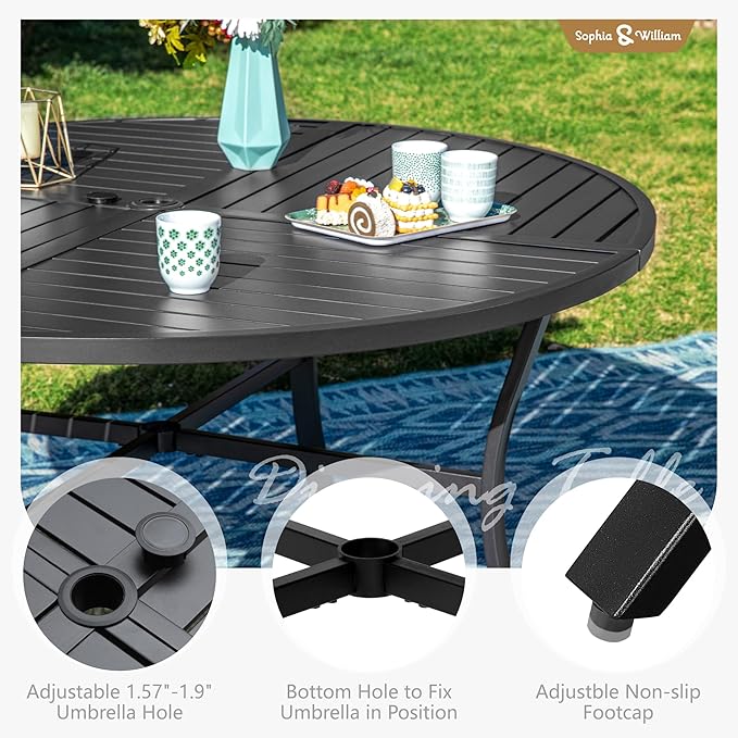 Sophia and William Swivel Patio Dining Set - Image 8