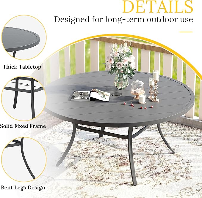 VICLLAX 50" Outdoor Round Patio Table - Image 4