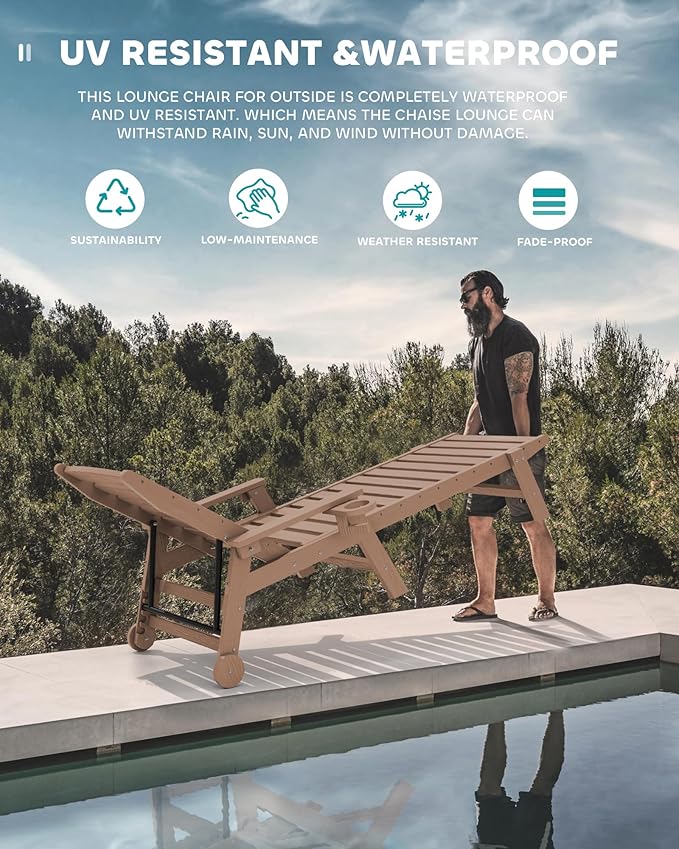 SERWALL Patio Chaise Lounge Chair - Image 5