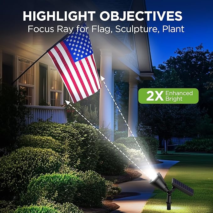 InnoGear Solar Spot Lights, Outdoor Solar Lights Solar Spotlights Flag Pole - Image 3