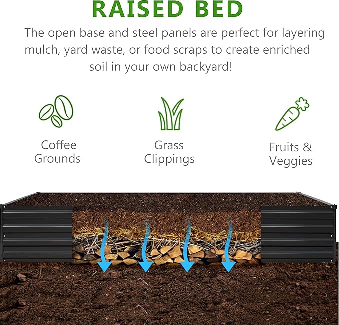 2PCS 6x3x1ft Galvanized Raised Garden Bed Kit, Metal Planter Box - Image 3