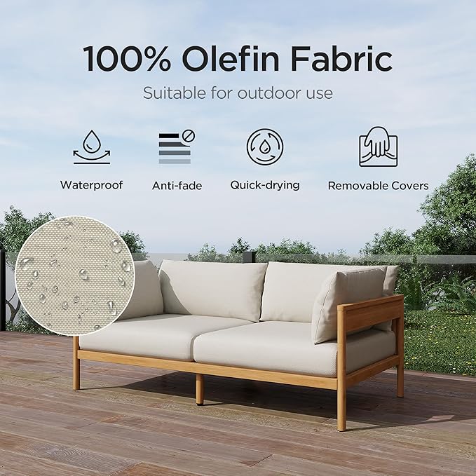 Acanva Modern Outdoor Patio Furniture Set, All-Weather Aluminium Conversation - Image 10