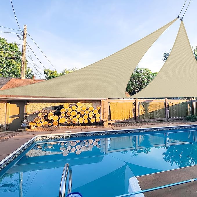 E&K Sunrise 20' x 20' x 20' Sun Shade Sail Triangle Canopy Shade Cover UV Block by EKSUNRISEINC