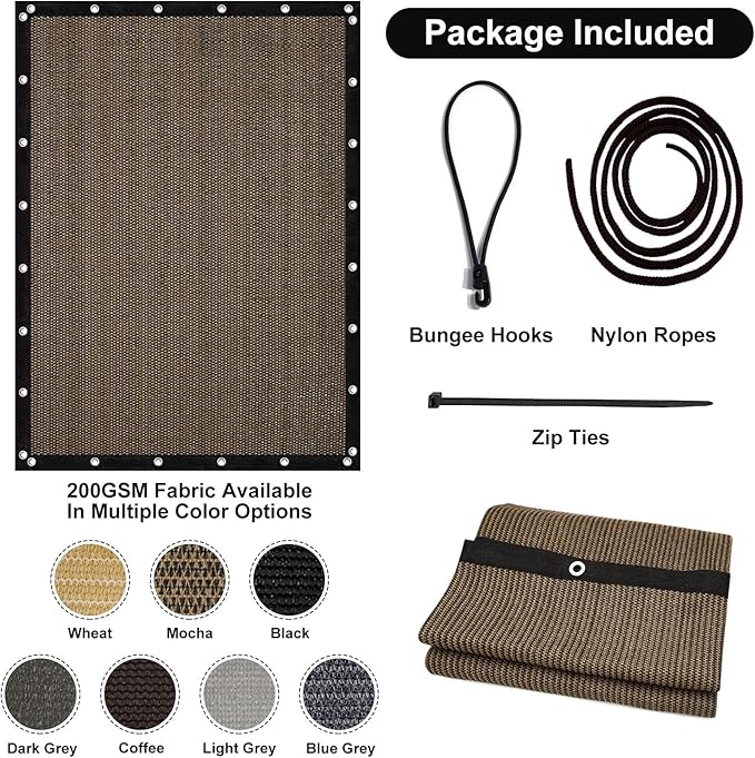 Artpuch 90% Sun Shade Cloth, 12 x 20 FT Pergola Shade Cover Canopy - Image 7
