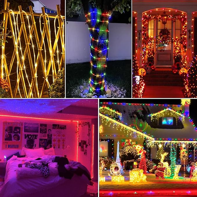 99Ft LED Rope Lights Outdoor, 18 Colors Changing Fairy String Light Plug in - Image 6