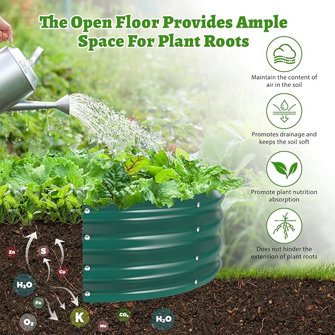 Oval Galvanized Planter Box, Metal Raised Garden Bed - Image 4