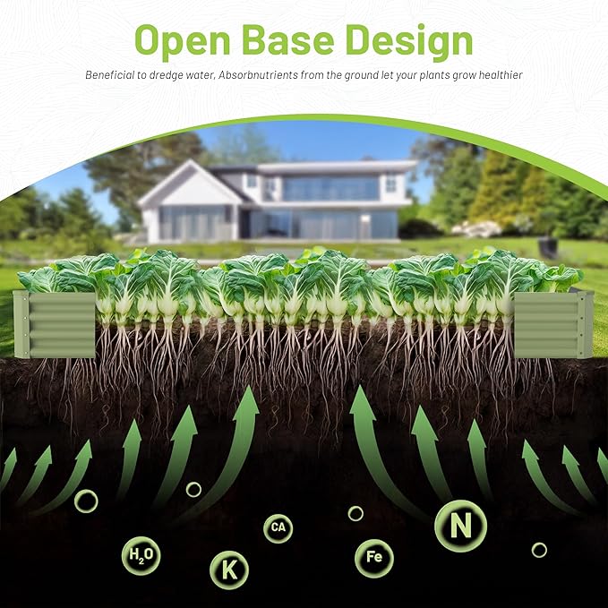 2PCS 8x4x1FT Galvanized Raised Garden Bed, Galvanized Planter Raised Garden - Image 2