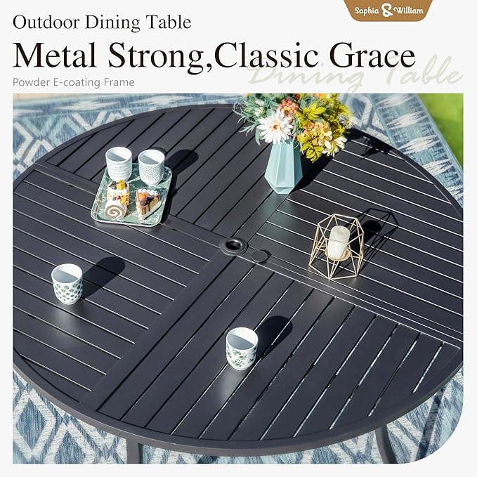 Sophia and William Outdoor Patio Dining Set - Image 6