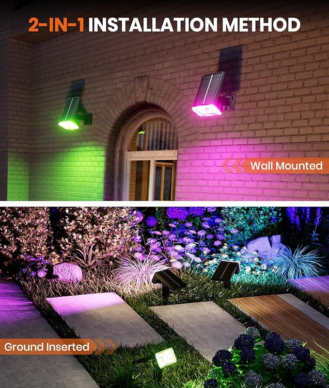 Christmas Solar Spot Lights Outdoor Waterproof 4-Pack, 58 LED Adjustable - Image 6