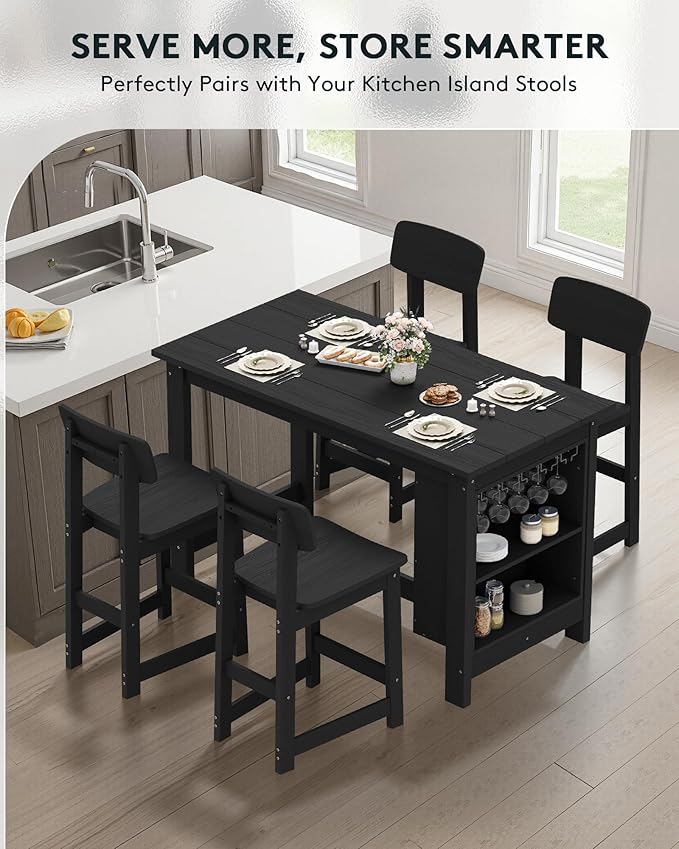 SERWALL 10-Piece HDPE Counter Height Dining Table Sets - Image 7