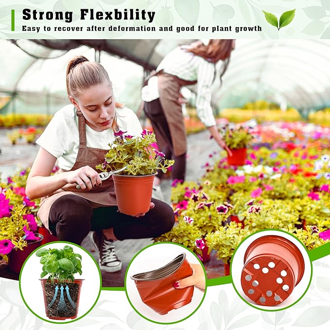 TDHDIKE 6 Inch Plastic Plant Nursery Pot/Pots - Image 5