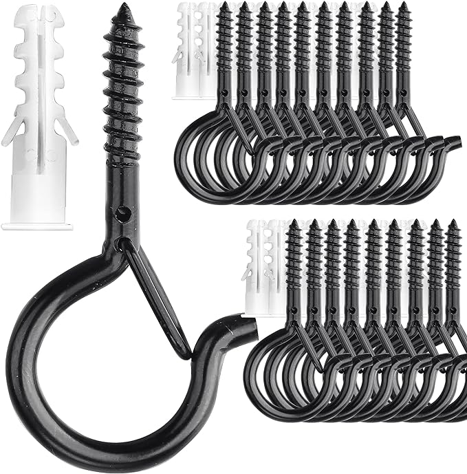 PlusRoc 20 Pack Ceiling Hooks for Hanging Plants Outdoor String Lights Heavy by PlusRoc