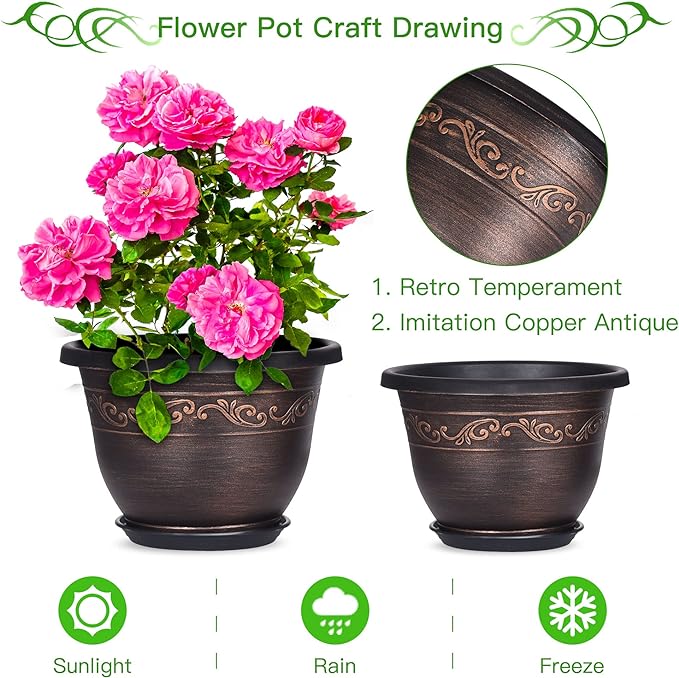 Plastic-Plant-Flower-Planters-14 Inch - Image 3
