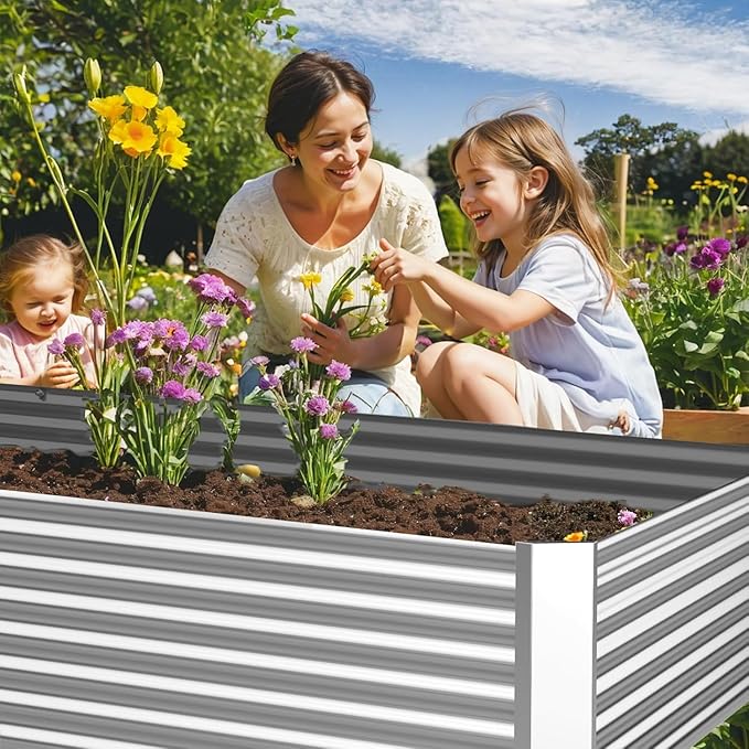 FRIZIONE 4pcs 6x3ft Galvanized Raised Garden Bed Outdoor, Above Ground Garden - Image 4