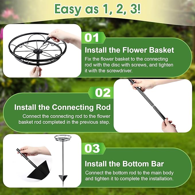 Tellingyou 2 Pack Adjustable Outdoor Flower Pot Stand, Metal Outdoor Plant - Image 7