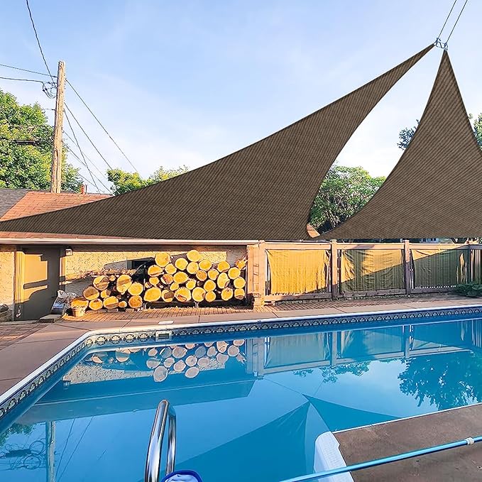 E&K Sunrise 10' x 10' x 10' Sun Shade Sail Triangle Canopy Shade Cover UV Block by EKSUNRISEINC