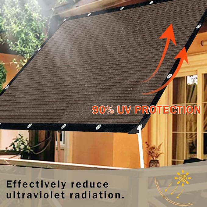 Sun Shade Cloth with Grommets, 90% UV Protection Shade Fabric, Pergola Shade - Image 5