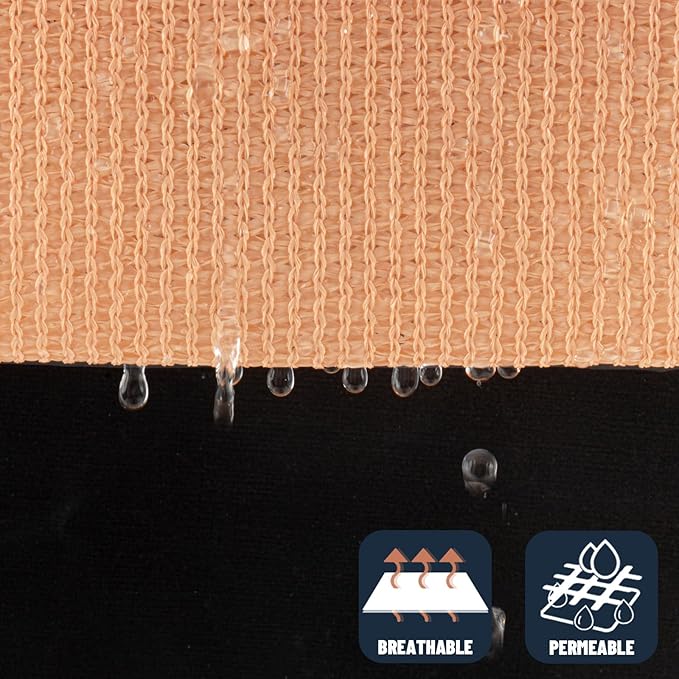 SUNNY GUARD Custom Size 15'x15' Peach Fuzz Sun Shade Sail Rectangle UV Block - Image 5