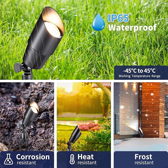 Gardenreet Black Solid Brass 12V LED Landscape Lighting Kit - Image 2