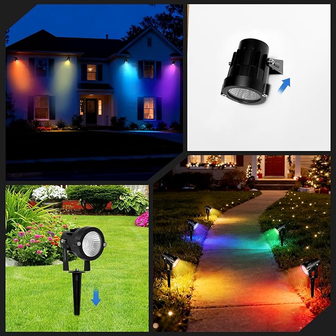 Halloween Christmas Spotlights Outdoor: RGBW Spot lights Plug in 120V Remote - Image 8