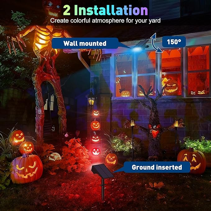 Solar Color Changing RGB Spot Lights Outdoor, 10 Pack/7 Lighting Modes - Image 4