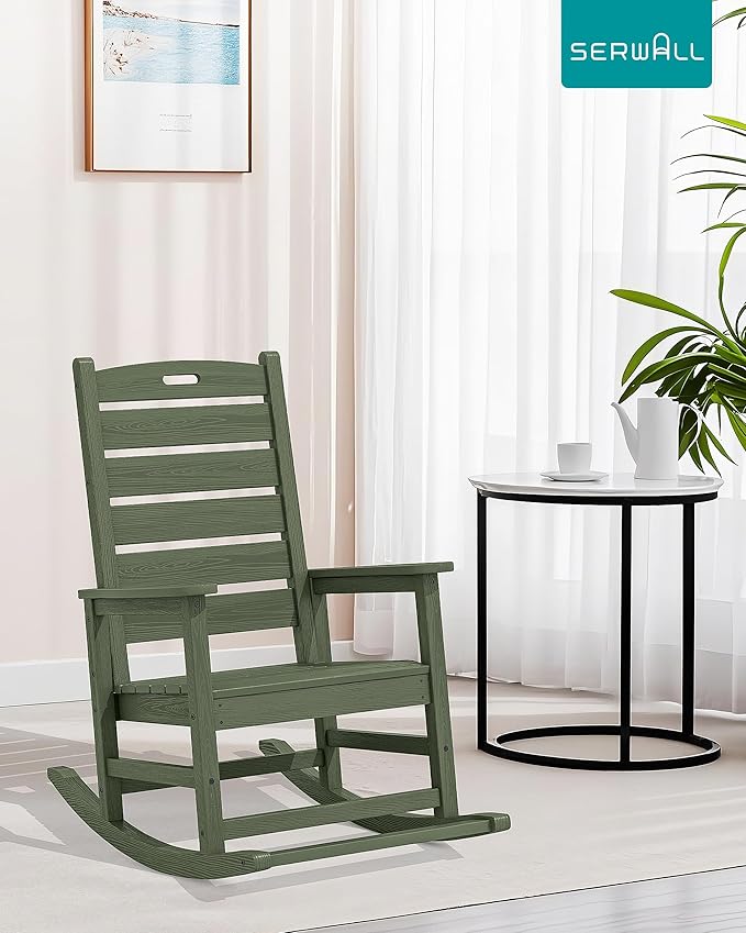 SERWALL Outdoor Rocking Chair, Oversized Rocking Chair - Image 2