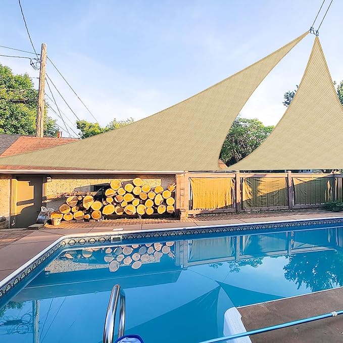 E&K Sunrise 20' x 20' x 20' Sun Shade Sail Triangle Canopy Shade Cover UV Block by EKSUNRISEINC