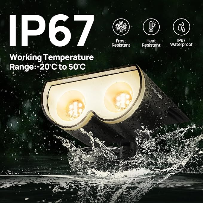 Consciot Solar Spot Lights Outdoor, 16 LEDs IP67 Waterproof, Auto On/Off Solar - Image 5