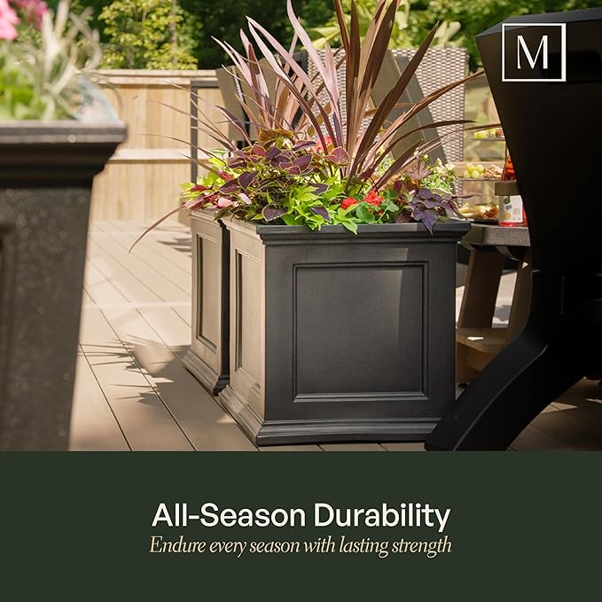 Mayne Fairfield 24-Inch Self Watering Square Planter Box, Weather-Resistant and - Image 7
