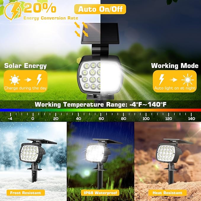 Kaxiida Solar Spot Lights Outdoor Waterproof - Image 4