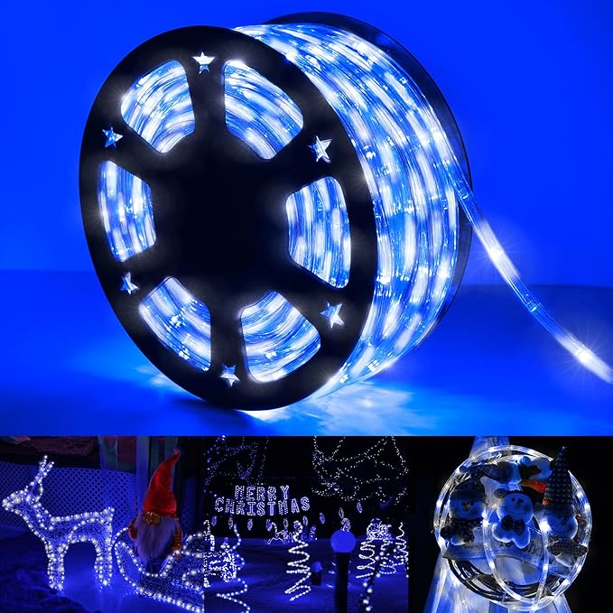 50ft LED Rope Lights Outdoor, 360 LED Connectable and Flexible Tube Lights by Jnaurb