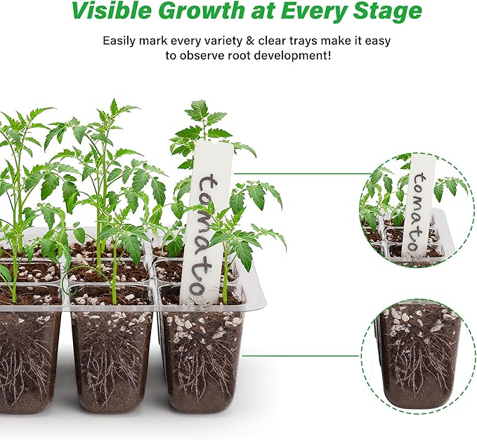 Bonviee 5-Pack Seed Starter Tray Seedling Kits, Plant Starter Kit - Image 4