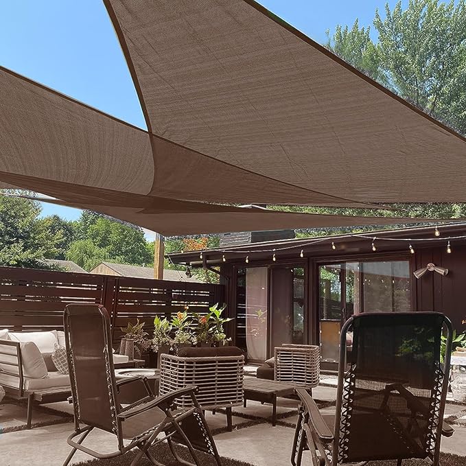 LOVE STORY Custom Size 10'x15'x18' Brown Sun Shade Sail Right Triangle Sunshade by LOVESTORY