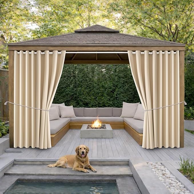 Outdoor Patio Curtain Waterproof Darkening Thermal Insulated Indoor Curtains by DivaenCamino