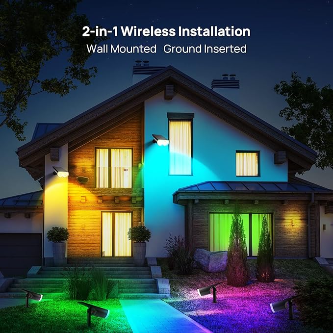 Consciot Solar Spot Lights Outdoor, Halloween Decorations 22 LEDs IP67 - Image 5
