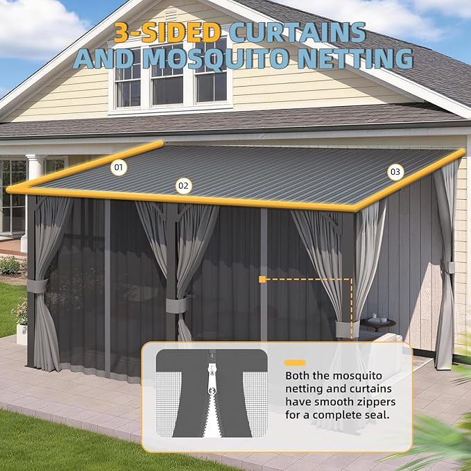 AECOJOY 16'x10' Outdoor Hardtop Gazebo Pergola - Image 4