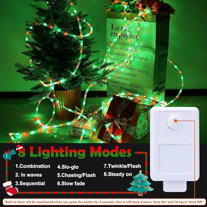 100ft LED Rope Lights Outdoor, 720 LED Connectable and Flexible Tube Lights - Image 3