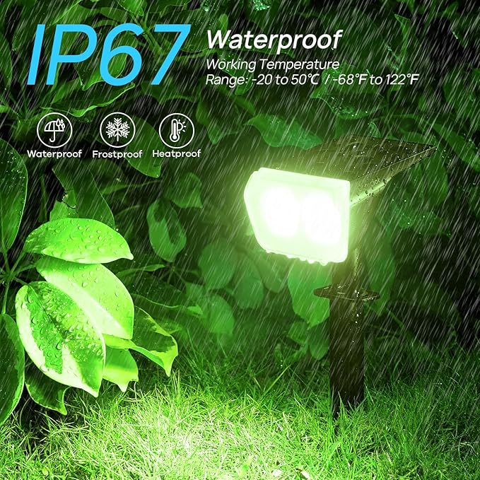 Consciot Solar Spot Lights Outdoor, 30 LED Waterproof Color Changing Solar - Image 5