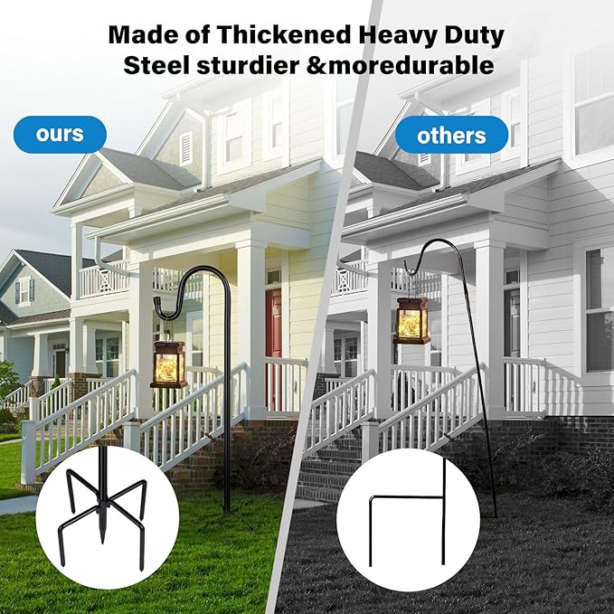 Shepherd Hooks for Outdoor, 2 Pack 78 Inch Bird Feeder Pole - Image 4