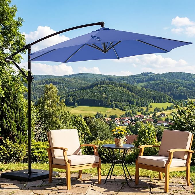OLIXIS Offset Patio Umbrella, 9.7FT Cantilever Table Umbrellas - Image 6